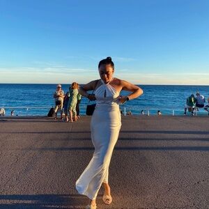 Elegant Cream Maxi Dress